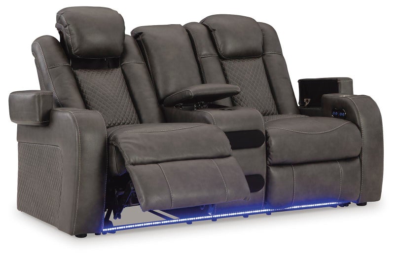 Fyne-Dyme Power Reclining Loveseat with Console - Atchison Furniture Company (Atchison, KS)