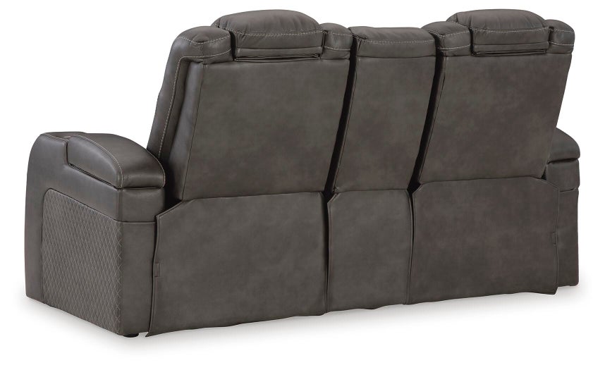 Fyne-Dyme Power Reclining Loveseat with Console - Atchison Furniture Company (Atchison, KS)