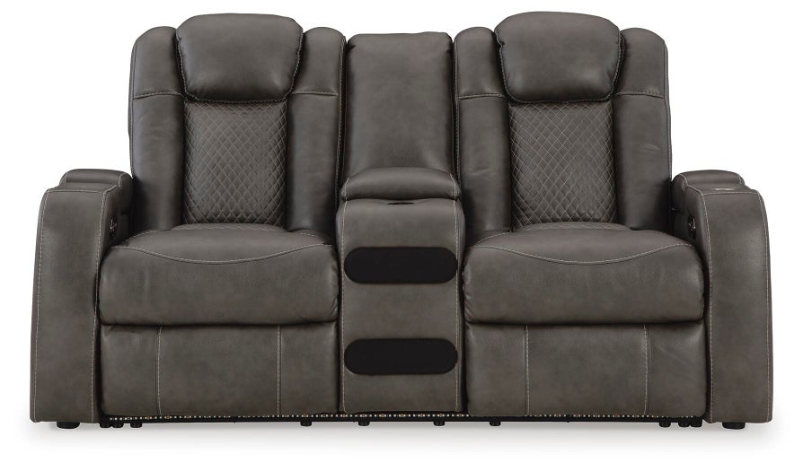 Fyne-Dyme Power Reclining Loveseat with Console - Atchison Furniture Company (Atchison, KS)