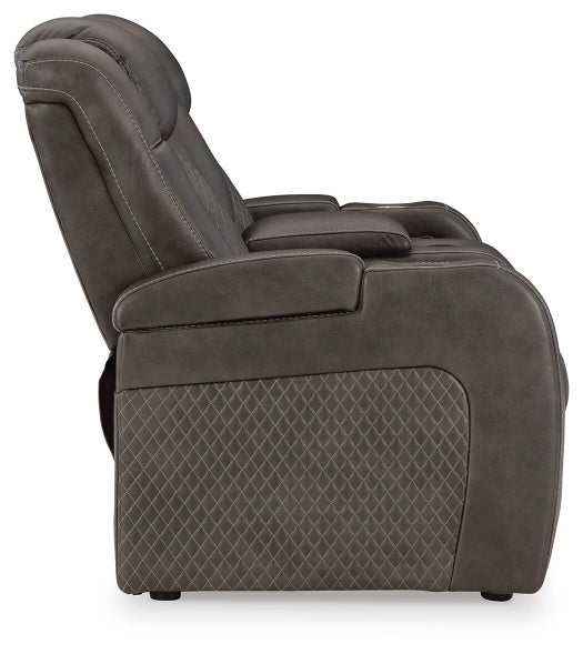 Fyne-Dyme Power Reclining Loveseat with Console - Atchison Furniture Company (Atchison, KS)