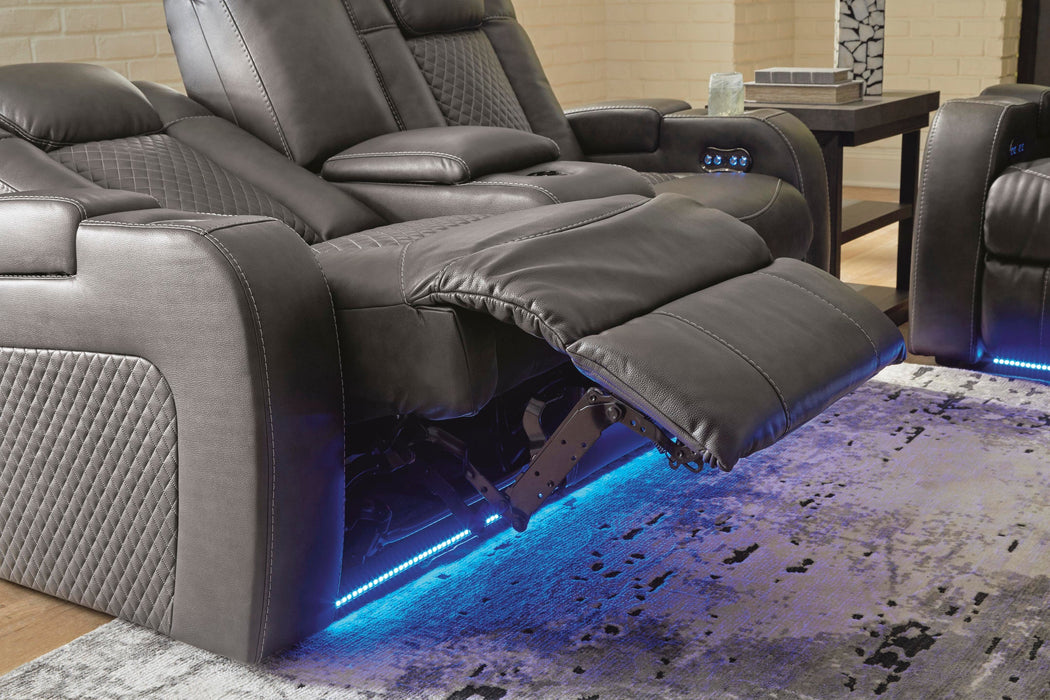 Fyne-Dyme Power Reclining Loveseat with Console - Atchison Furniture Company (Atchison, KS)