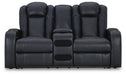 Fyne-Dyme Power Reclining Loveseat with Console - Atchison Furniture Company (Atchison, KS)