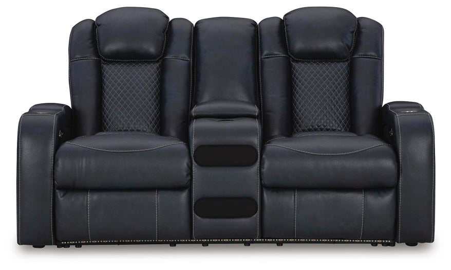 Fyne-Dyme Power Reclining Loveseat with Console - Atchison Furniture Company (Atchison, KS)