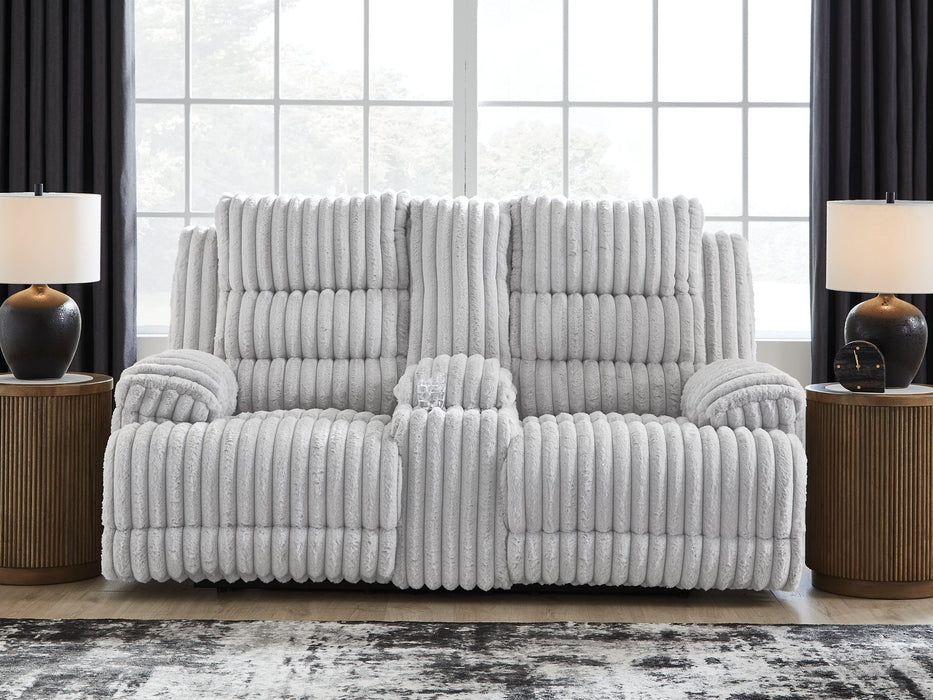 Rhines Falls Power Reclining Loveseat with Console - Atchison Furniture Company (Atchison, KS)