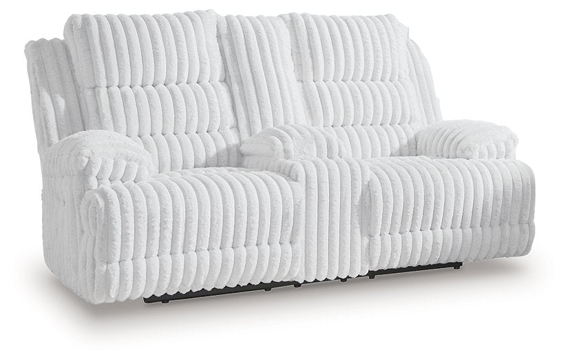 Rhines Falls Power Reclining Loveseat with Console - Atchison Furniture Company (Atchison, KS)