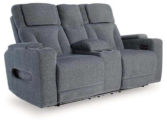 Studio Cave Power Reclining Loveseat with Console - Atchison Furniture Company (Atchison, KS)