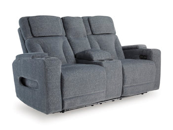 Studio Cave Power Reclining Loveseat with Console - Atchison Furniture Company (Atchison, KS)