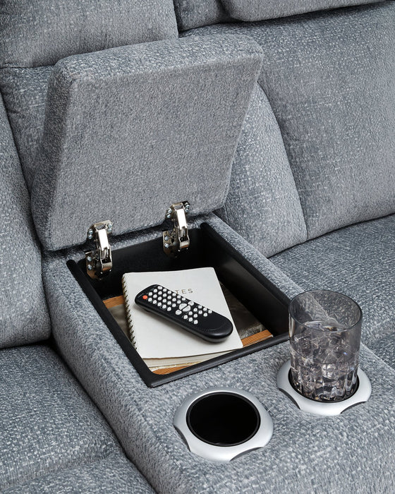 Studio Cave Power Reclining Loveseat with Console - Atchison Furniture Company (Atchison, KS)