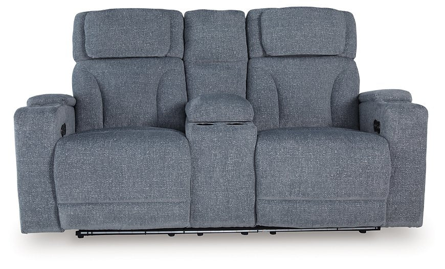 Studio Cave Power Reclining Loveseat with Console - Atchison Furniture Company (Atchison, KS)