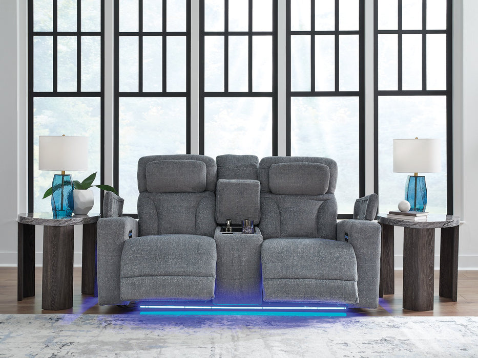 Studio Cave Power Reclining Loveseat with Console - Atchison Furniture Company (Atchison, KS)
