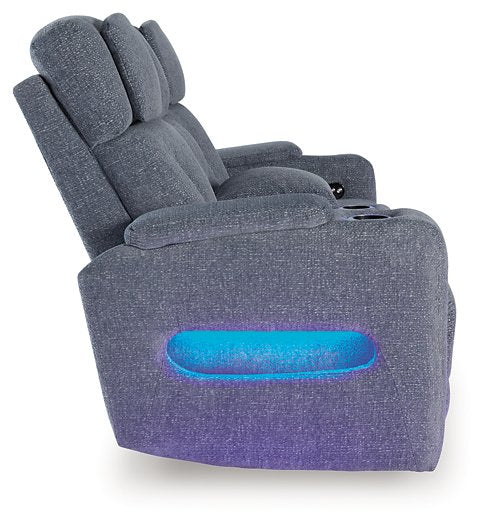 Studio Cave Power Reclining Loveseat with Console - Atchison Furniture Company (Atchison, KS)