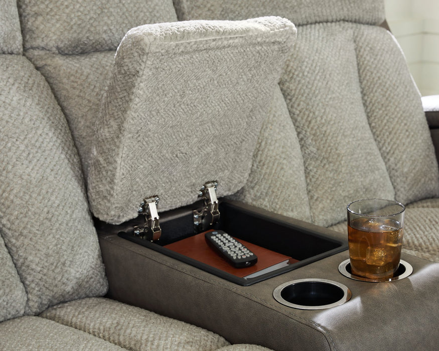WhipLash Power Reclining Loveseat with Console - Atchison Furniture Company (Atchison, KS)