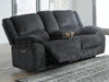 Draycoll Power Reclining Loveseat with Console - Atchison Furniture Company (Atchison, KS)