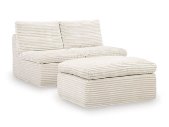 Fannin Armless Chair with Ottoman - Atchison Furniture Company (Atchison, KS)