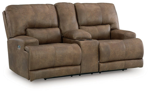 Beckley Place Power Reclining Loveseat with Console - Atchison Furniture Company (Atchison, KS)