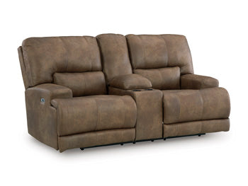 Beckley Place Power Reclining Loveseat with Console - Atchison Furniture Company (Atchison, KS)