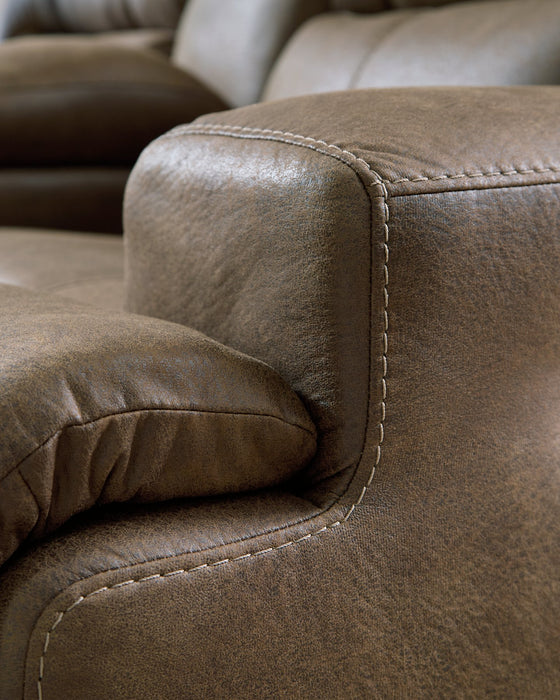 Beckley Place Power Reclining Loveseat with Console - Atchison Furniture Company (Atchison, KS)