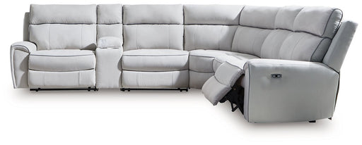 Social Pointe Reclining Sectional with Storage Console - Atchison Furniture Company (Atchison, KS)