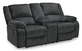 Draycoll Reclining Loveseat with Console - Atchison Furniture Company (Atchison, KS)