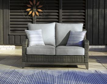 Elite Park Outdoor Loveseat with Cushion - Atchison Furniture Company (Atchison, KS)