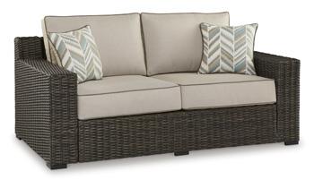 Coastline Bay Outdoor Loveseat with Cushion - Atchison Furniture Company (Atchison, KS)