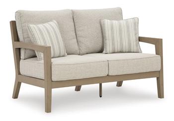Hallow Creek Outdoor Loveseat with Cushion - Atchison Furniture Company (Atchison, KS)