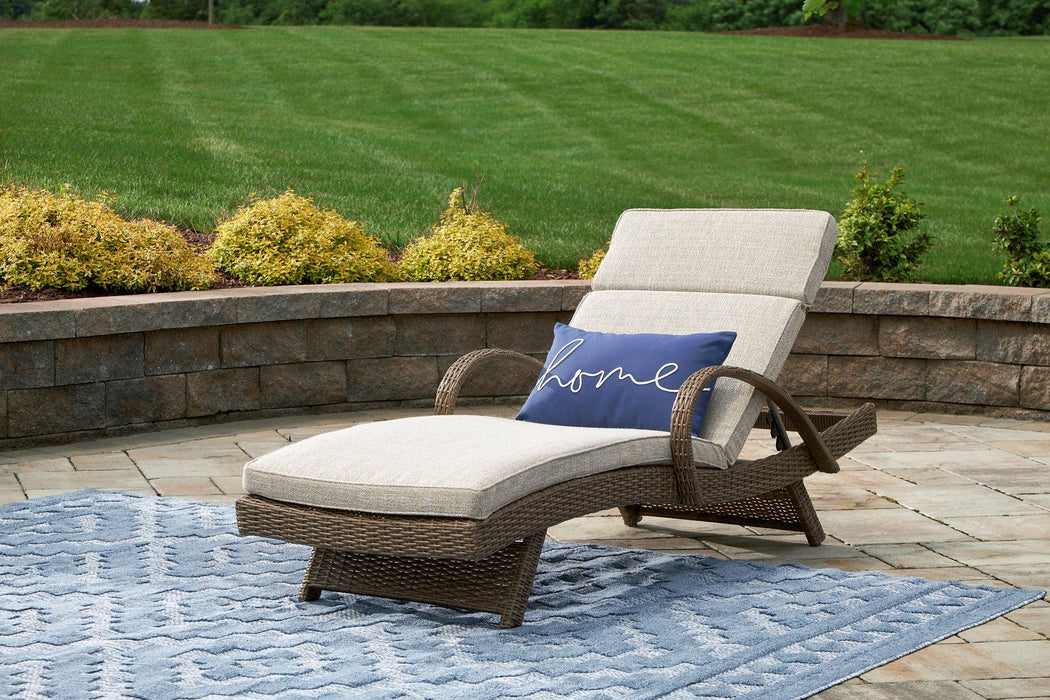 Beachcroft Outdoor Chaise Lounge with Cushion - Atchison Furniture Company (Atchison, KS)