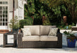Coastline Bay Outdoor Loveseat with Cushion - Atchison Furniture Company (Atchison, KS)