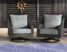 Elite Park Outdoor Swivel Lounge with Cushion - Atchison Furniture Company (Atchison, KS)