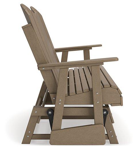 Hyland wave Outdoor Glider Loveseat - Atchison Furniture Company (Atchison, KS)