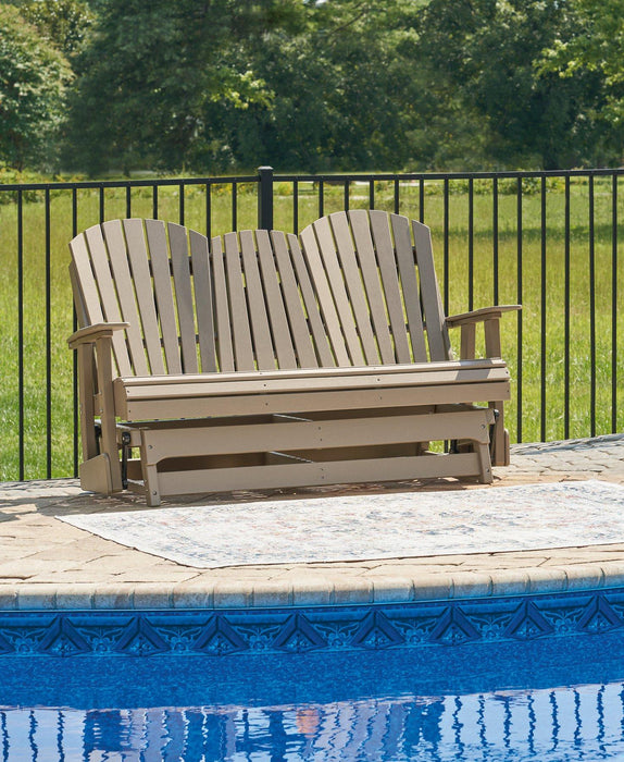 Hyland wave Outdoor Glider Loveseat - Atchison Furniture Company (Atchison, KS)