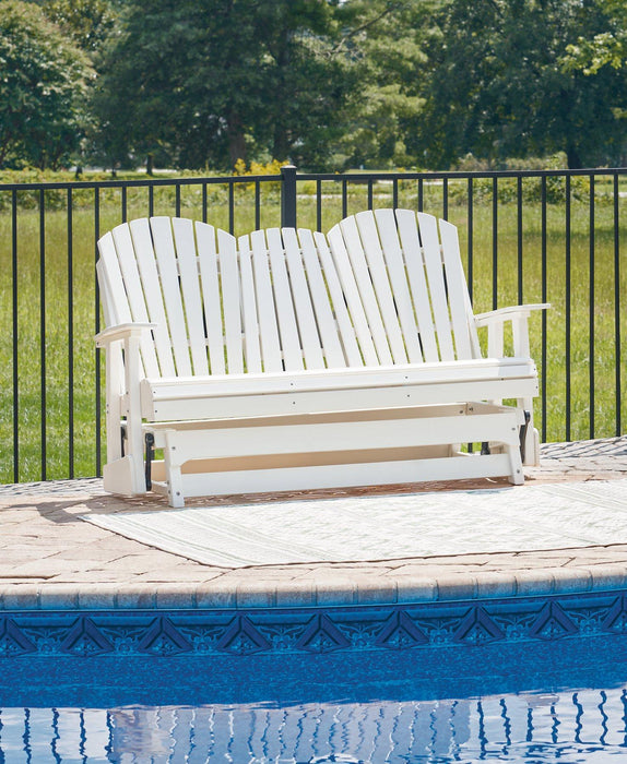 Hyland wave Outdoor Glider Loveseat - Atchison Furniture Company (Atchison, KS)