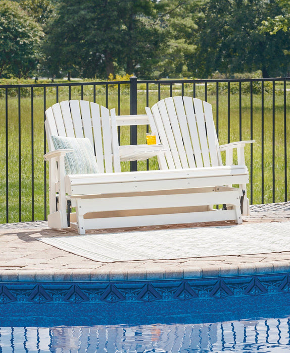 Hyland wave Outdoor Glider Loveseat - Atchison Furniture Company (Atchison, KS)