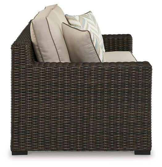 Coastline Bay Outdoor Loveseat with Cushion - Atchison Furniture Company (Atchison, KS)