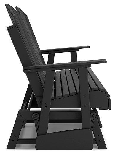 Hyland wave Outdoor Glider Loveseat - Atchison Furniture Company (Atchison, KS)