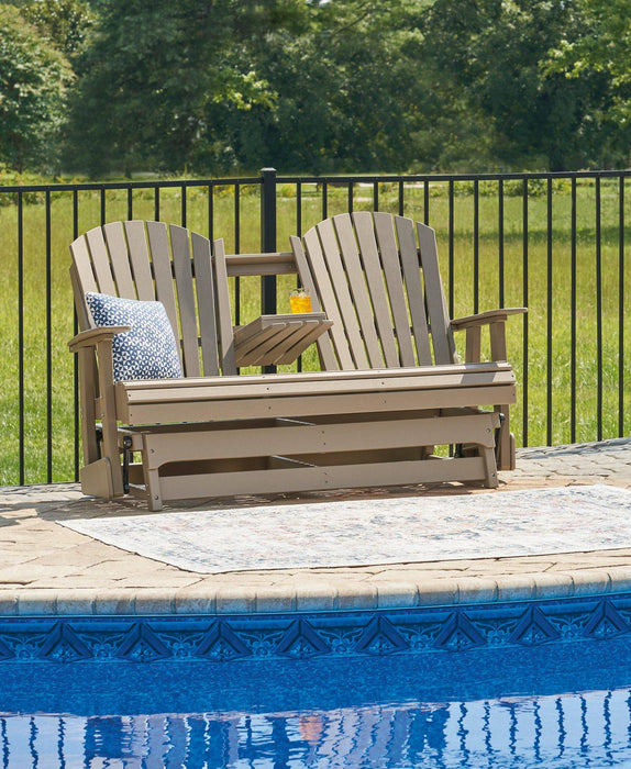 Hyland wave Outdoor Glider Loveseat - Atchison Furniture Company (Atchison, KS)