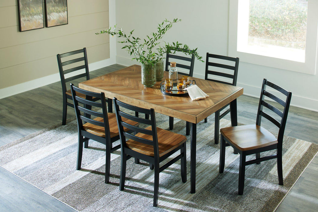 Blondon Dining Table and 6 Chairs (Set of 7) - Atchison Furniture Company (Atchison, KS)
