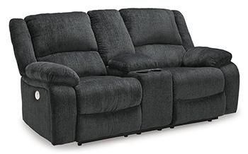 Draycoll Power Reclining Loveseat with Console - Atchison Furniture Company (Atchison, KS)