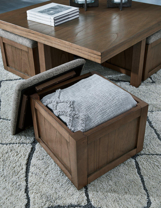 Boardernest Coffee Table with 4 Stools - Atchison Furniture Company (Atchison, KS)