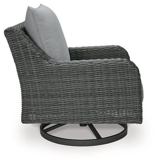 Elite Park Outdoor Swivel Lounge with Cushion - Atchison Furniture Company (Atchison, KS)