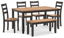 Gesthaven Dining Table with 4 Chairs and Bench (Set of 6) - Atchison Furniture Company (Atchison, KS)