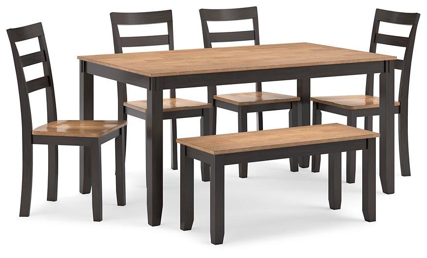 Gesthaven Dining Table with 4 Chairs and Bench (Set of 6) - Atchison Furniture Company (Atchison, KS)