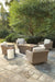 Beachcroft Beachcroft Fire Pit Table with Four Nuvella Swivel Lounge Chairs - Atchison Furniture Company (Atchison, KS)