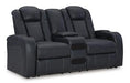 Fyne-Dyme Power Reclining Loveseat with Console - Atchison Furniture Company (Atchison, KS)