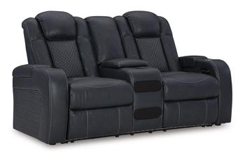 Fyne-Dyme Power Reclining Loveseat with Console - Atchison Furniture Company (Atchison, KS)