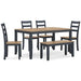 Gesthaven Dining Table with 4 Chairs and Bench (Set of 6) - Atchison Furniture Company (Atchison, KS)
