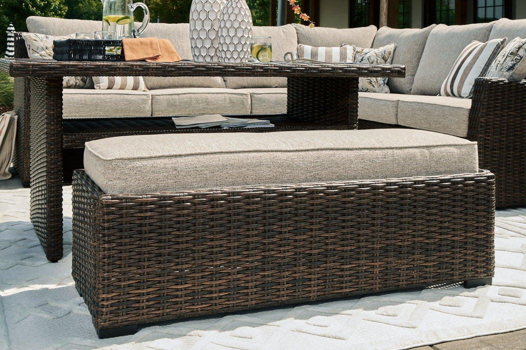 Brook Ranch Outdoor Sofa Sectional/Bench with Cushion (Set of 3) - Atchison Furniture Company (Atchison, KS)