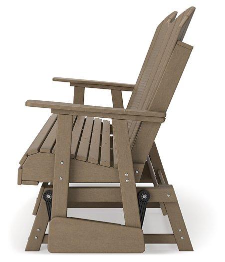 Hyland wave Outdoor Glider Loveseat - Atchison Furniture Company (Atchison, KS)