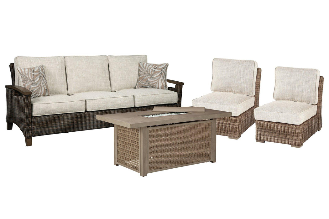 Beachcroft Outdoor Sofa, Lounge Chairs and Fire Pit - Atchison Furniture Company (Atchison, KS)