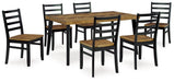 Blondon Dining Table and 6 Chairs (Set of 7) - Atchison Furniture Company (Atchison, KS)